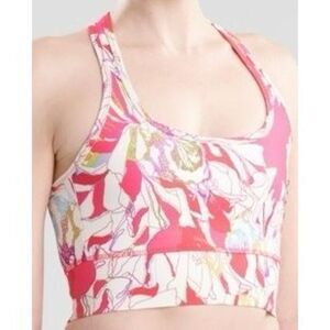 Josie Natori Printed Cropped Top - Pink Poppy Size S